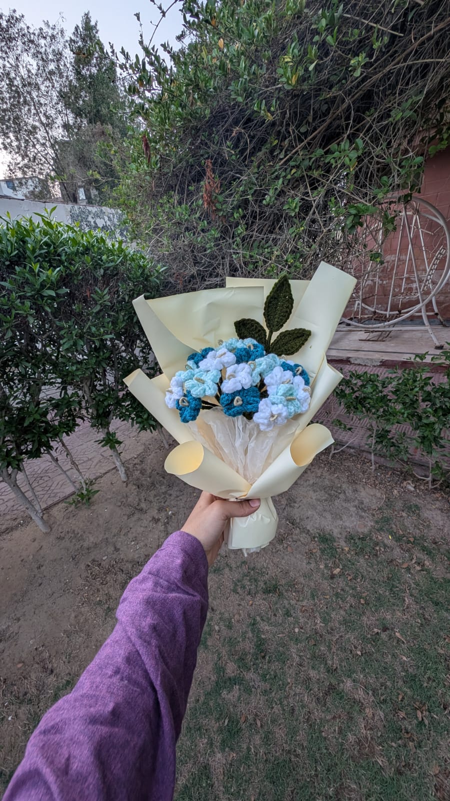 Frosty Blue Hydrangea Bloom Bouquet
