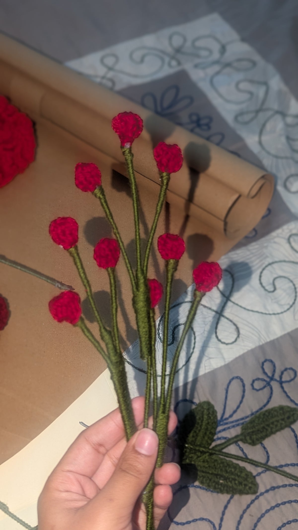 Petite Crimson Berry Spray Stem
