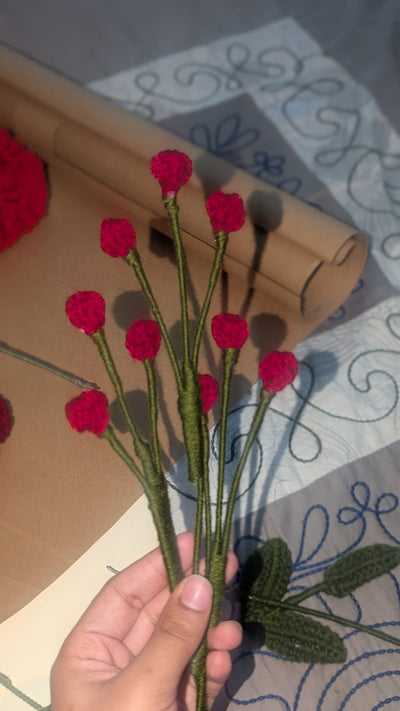Petite Crimson Berry Spray Stem