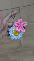 Pearl Cherry Blossom Daisy Keychain