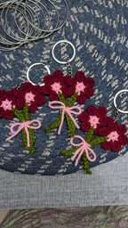 Maroon Bouquet Charm Keychain