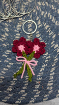 Maroon Bouquet Charm Keychain