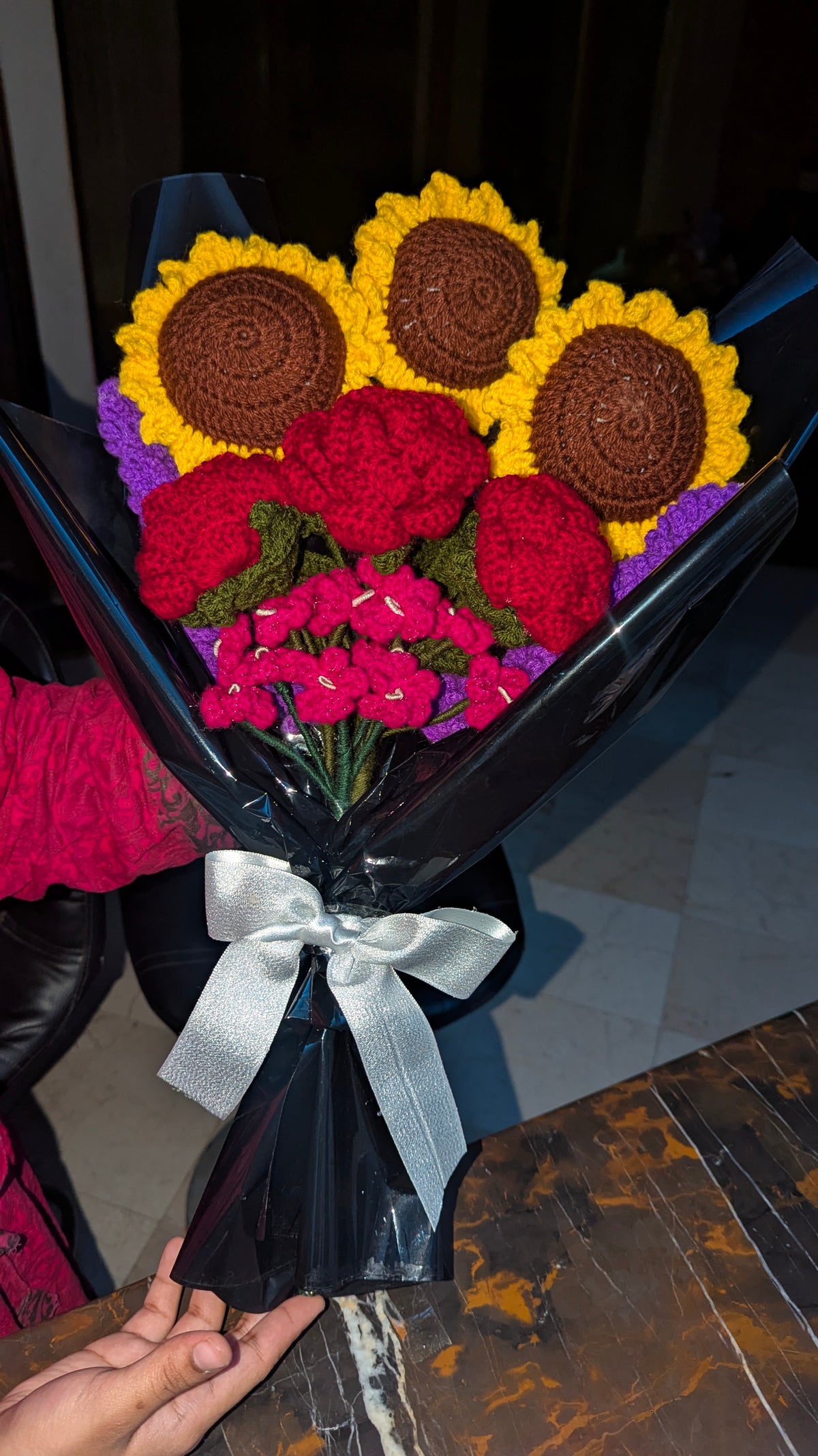 Midnight Sunflower & Crimson Bouquet