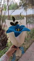 Sapphire Blue Lily Crochet Stem