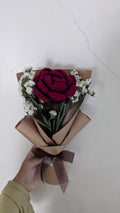 Rustic Maroon Rose & Statice Bouquet