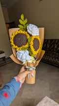 Sunflower & White Rose Harvest Bouquet