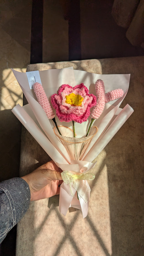 Soft Pink Peony & Cattail Bouquet