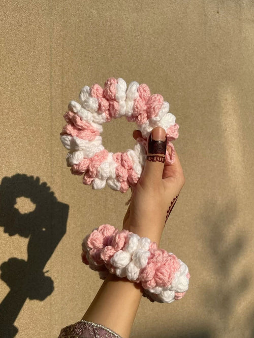 Pastel Candy Stripe Crochet Gajra