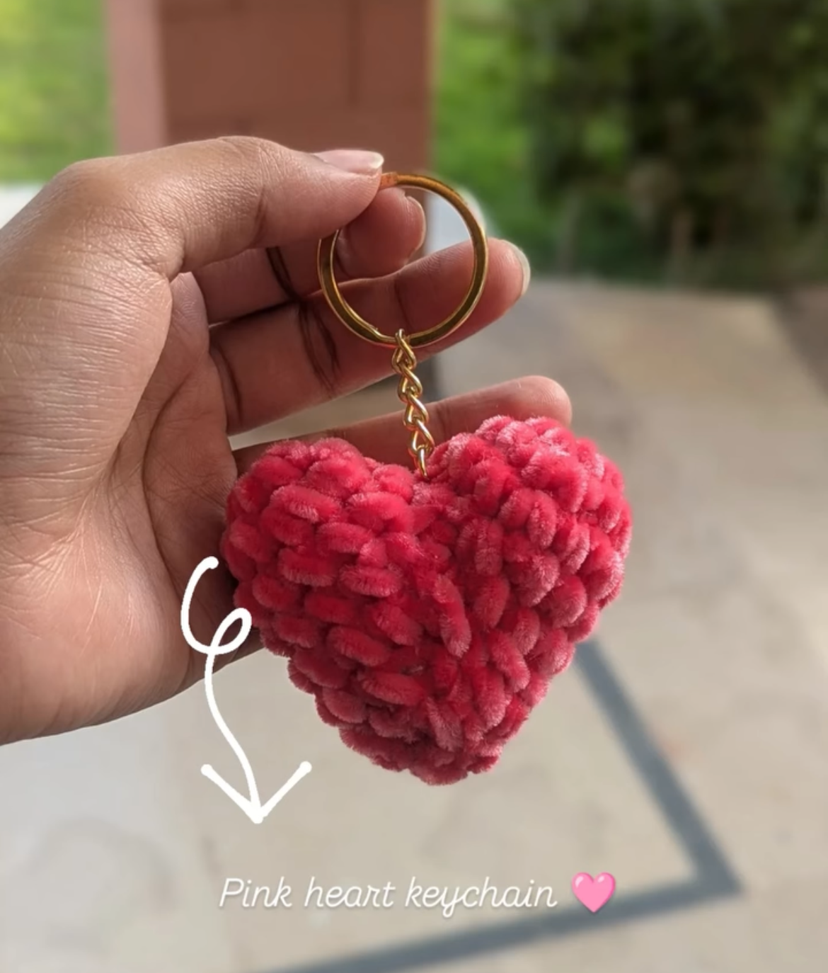 Soft Plush Heart Bag Keychain