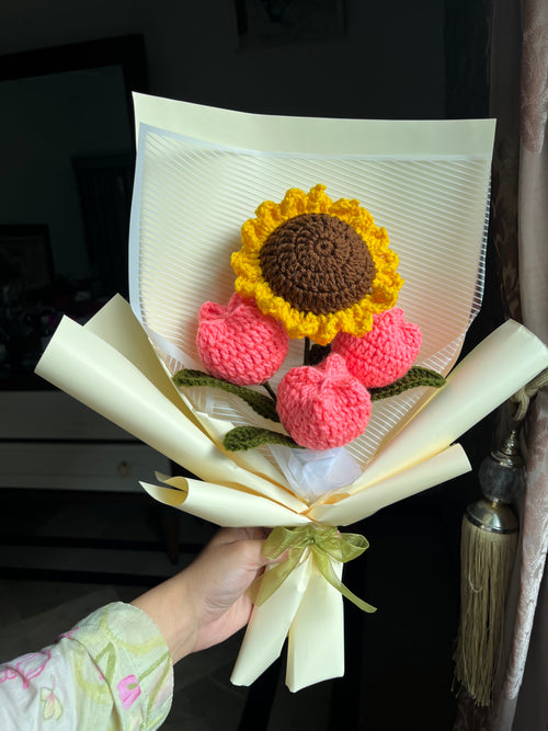 Sunflower & Coral Tulip Charm