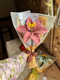 Dusty Rose Lily Newspaper Wrap