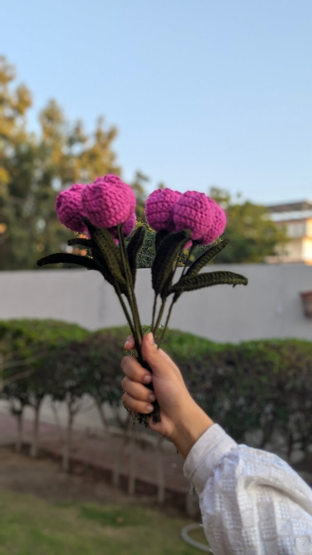 Magenta Crochet Tulip Stem