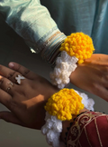 Festive Marigold Crochet Gajra Set