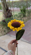 Bright Sunshine Crochet Sunflower Stem