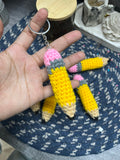 Yellow Pencil Crochet Keychain