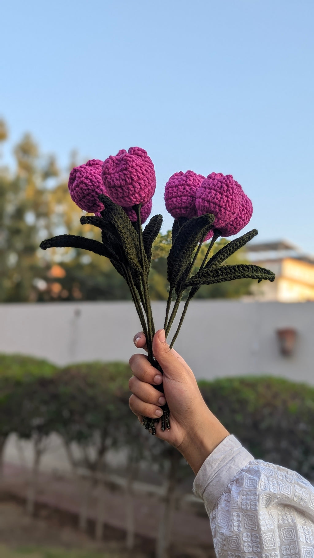 Magenta Crochet Tulip Stem