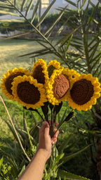 Bright Sunshine Crochet Sunflower Stem