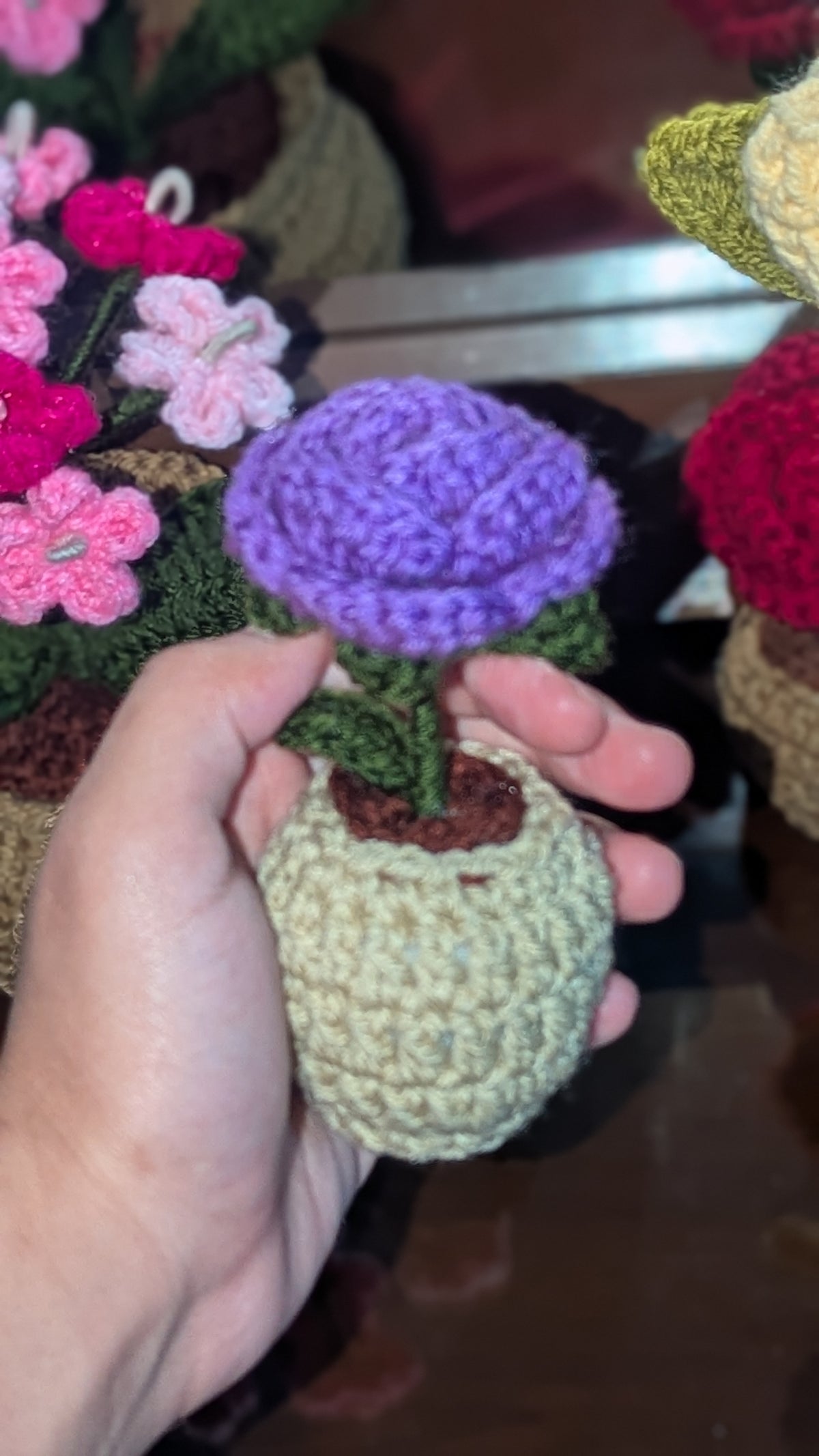 Mini Lavender Crochet Blossom Pot