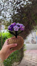 Royal Purple Crochet Hydrangea Pot