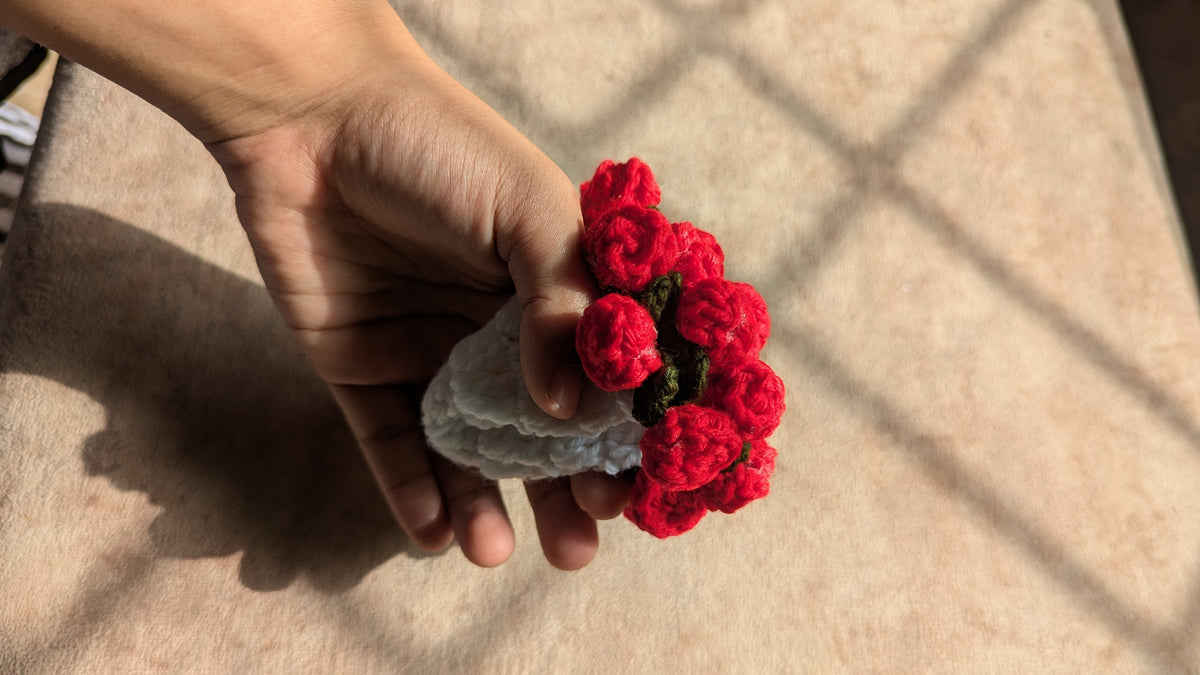 Overflowing Crimson Mini Rose Pot