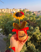 Sunflower pot with Butterfly