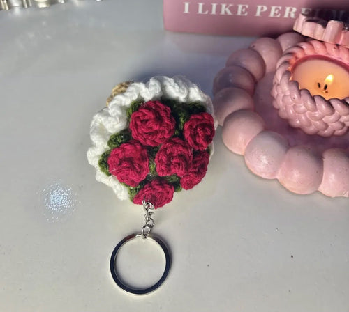 Rose bouquet keychain