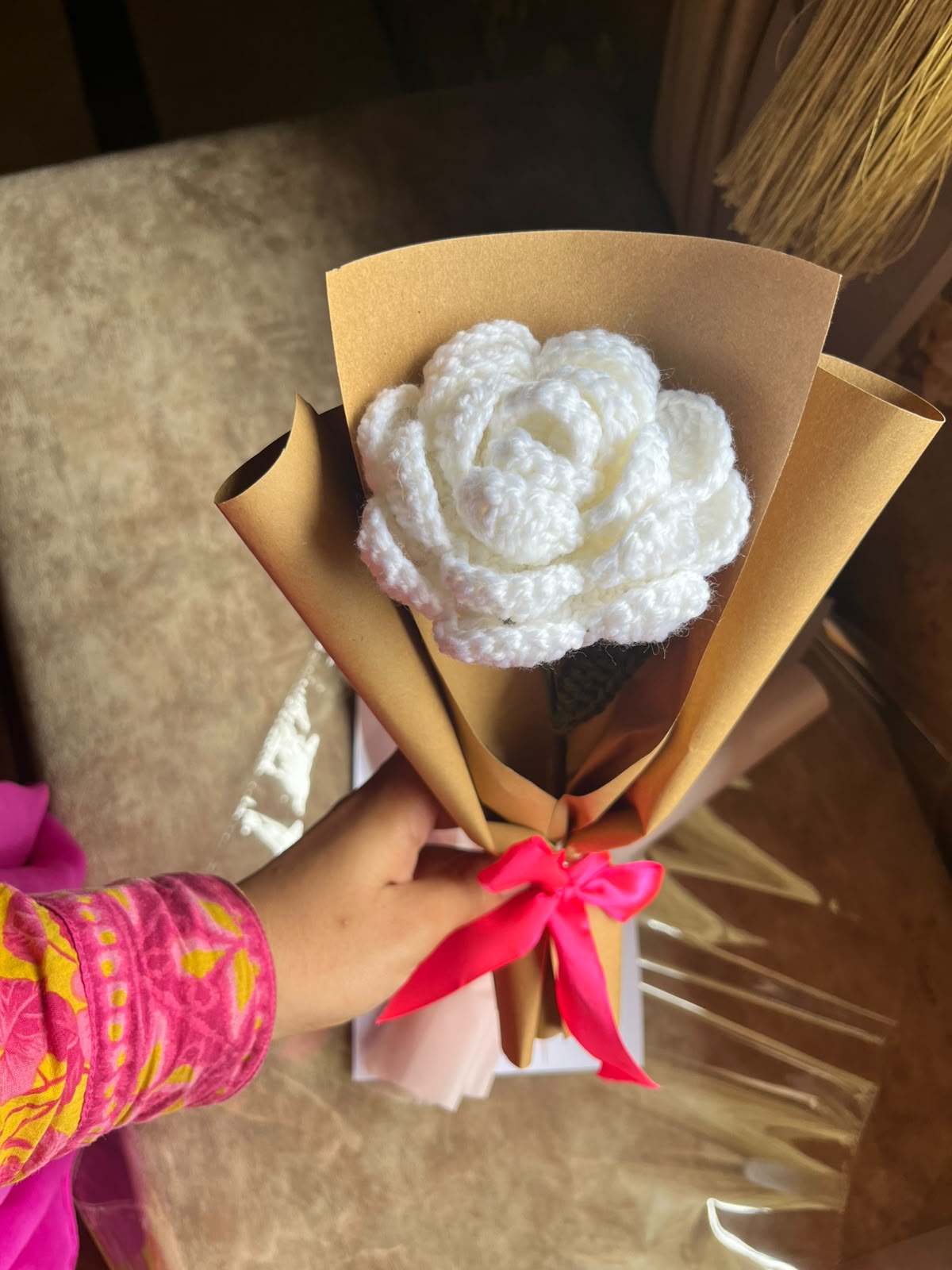 white rose bouquet