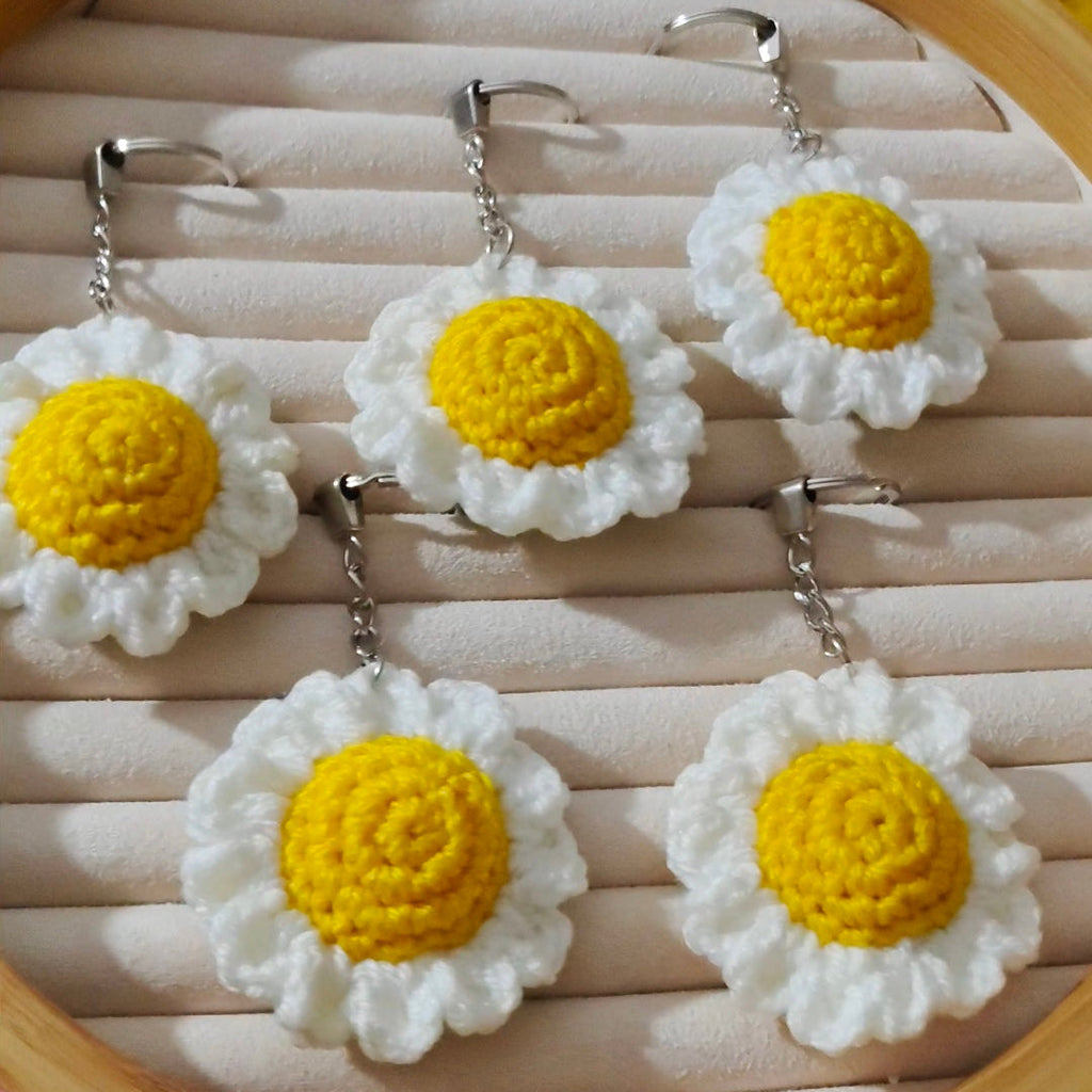 Crochet Daisy Keychain