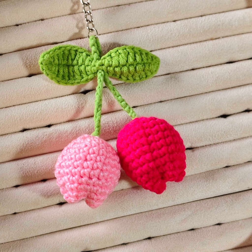Double Tulip flower keychain