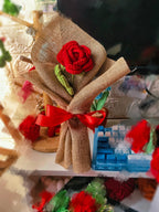 Medium Rose flower bouquet with free greeting card