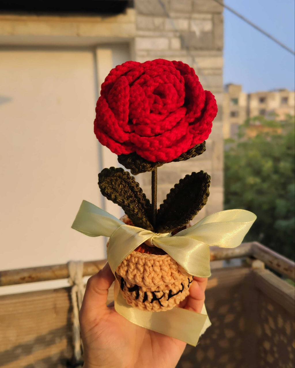 Rose Flower Pot (7 Inches)