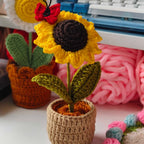 Sunflower pot with Butterfly